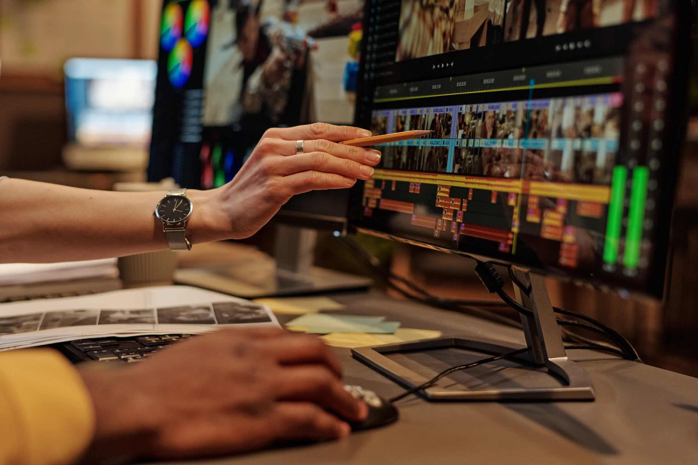 Professional video editing timeline