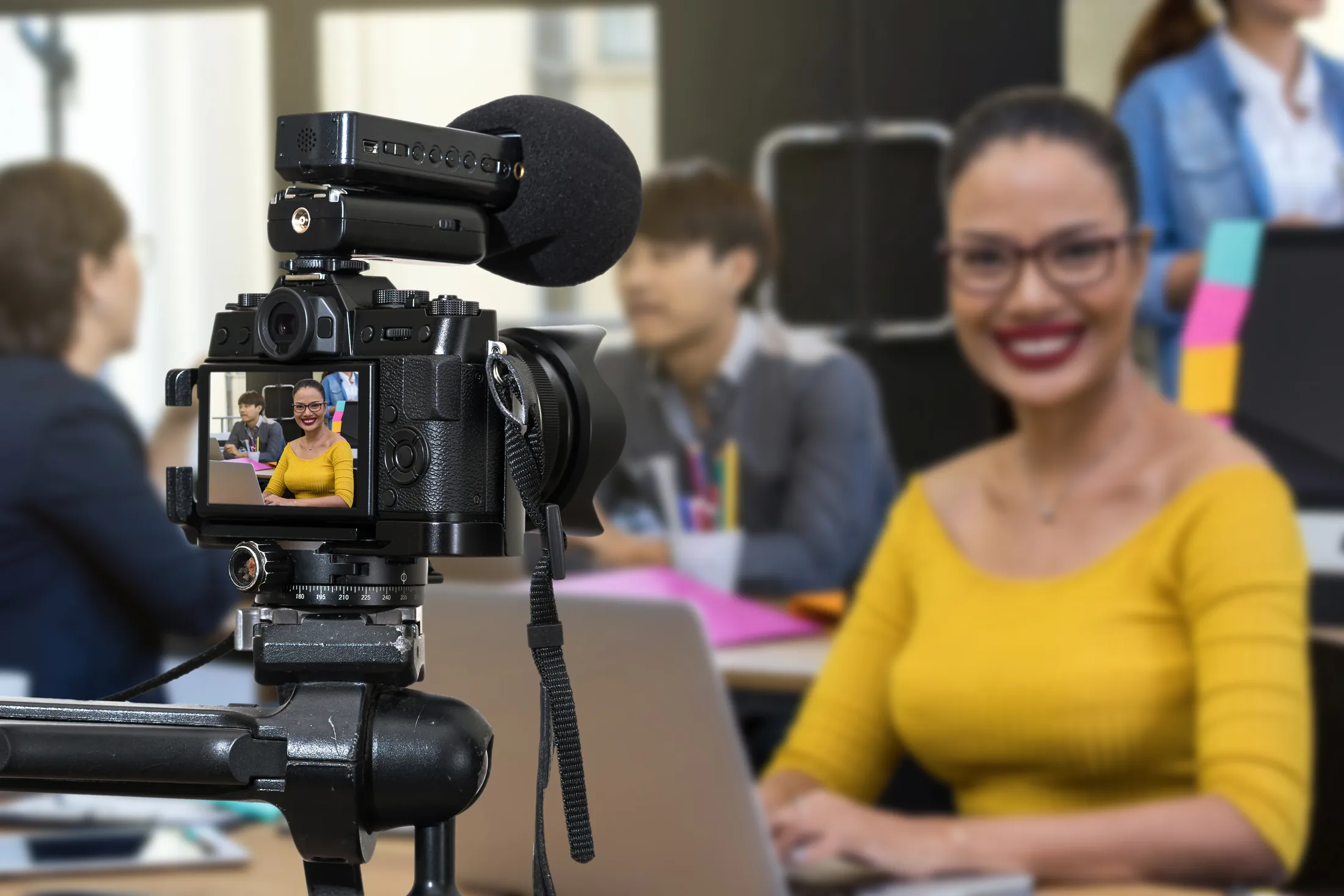 Corporate filming in an office